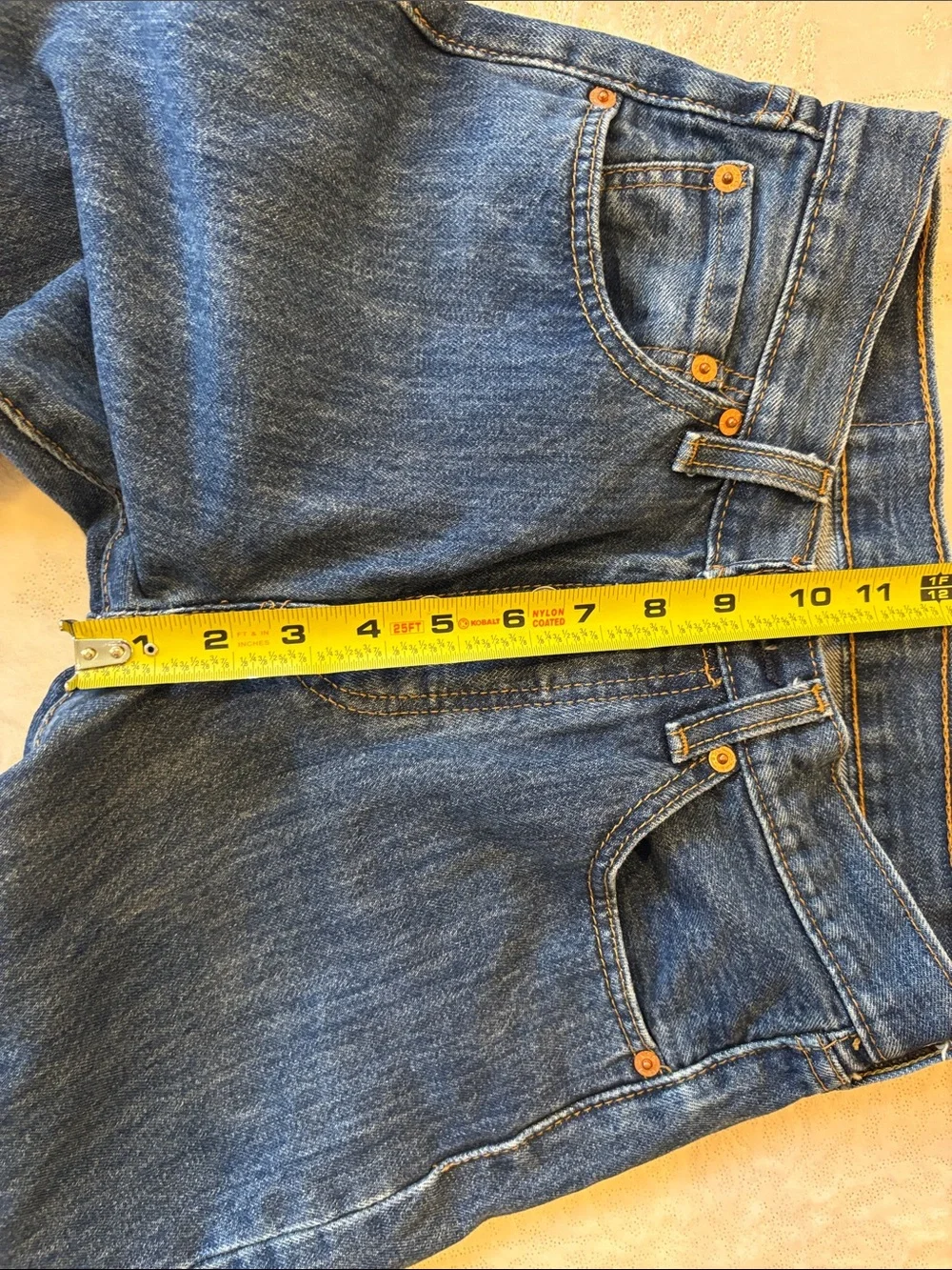 Classic 501 Levi's Men's Straight Jeans - Deep Blue Denim 100% Cotton    28X32